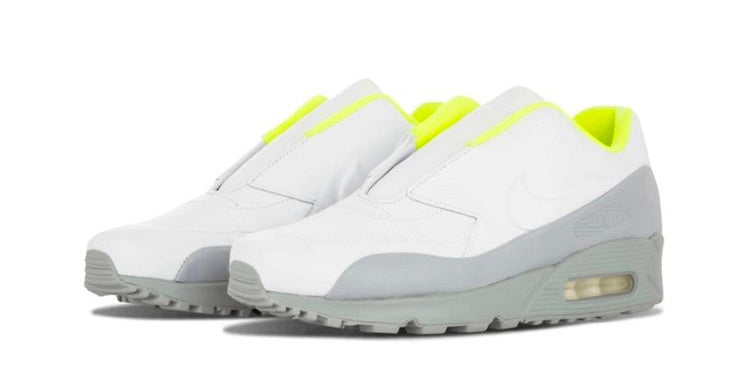 Sacai x NikeLab Womens WMNS Air Max 90 SP 'Laceless' White/White-Wolf Grey-Volt 804550-110