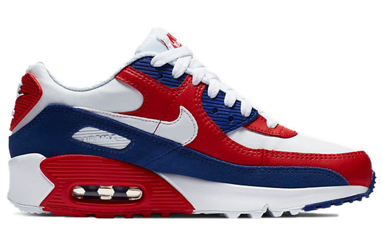 Nike Air Max 90 Leather GS 'USA' White/White/Deep Royal/University Red DA9022-100
