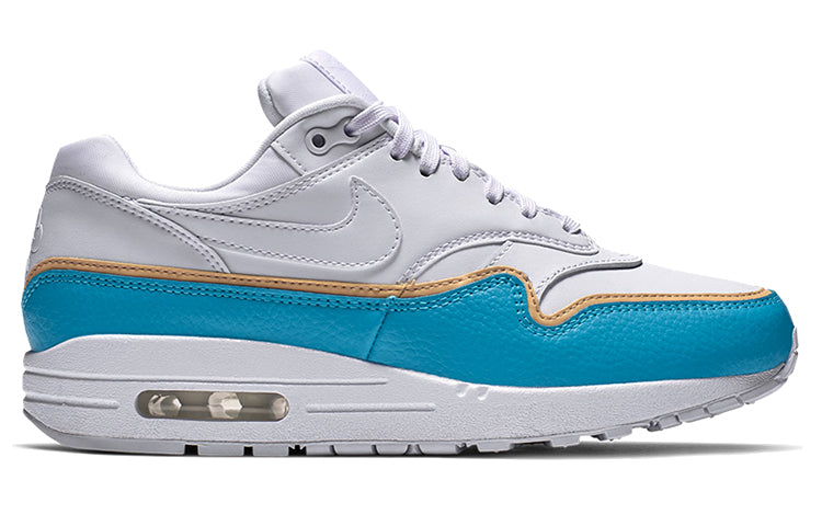 Nike Womens Air Max 1 'Double Layer - Blue' White/White/Light Blue Fury/Topaz Gold 881101-103