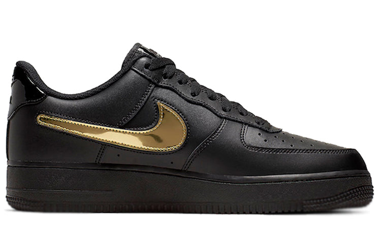 Nike Air Force 1 Low 07 LV8 Removable Swoosh - Black Gold Black/Black-White-Black CT2252-001