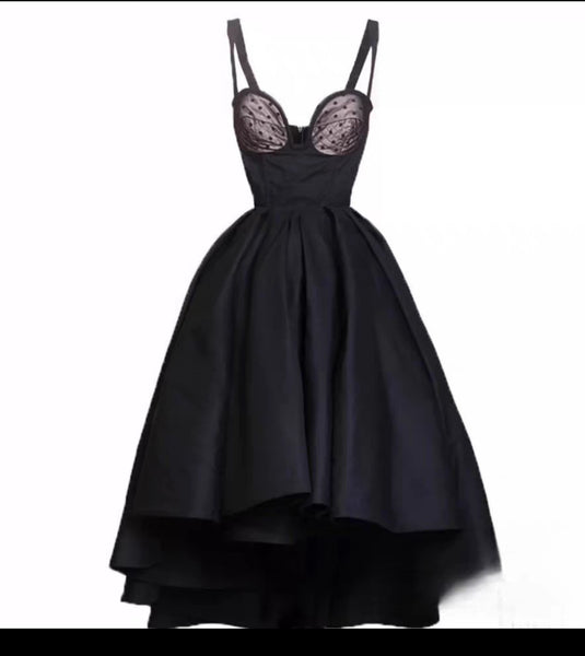 Chic Black Prom Dress High Low Prom Dresses Party Evening Dress  PDA433