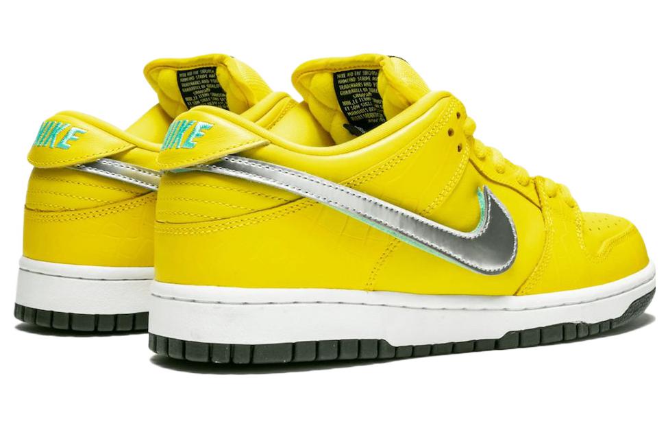 Nike Diamond Supply Co. x Dunk Low Pro SB Skateboard Canary Diamond Tour Yellow/Chrome-Tour Yellow BV1310-700