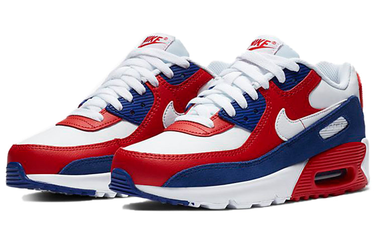 Nike Air Max 90 Leather GS 'USA' White/White/Deep Royal/University Red DA9022-100