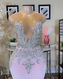 Sexy Beading Shining Beautiful Pink Prom Party Dress GS012