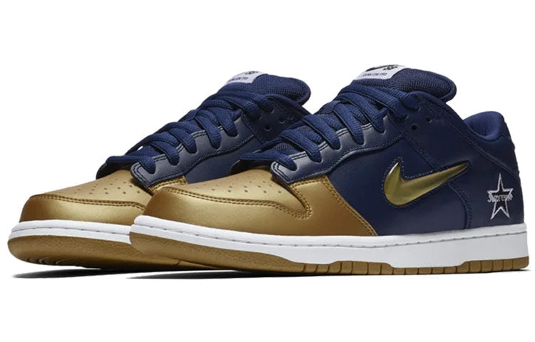 Nike SB Skateboard Dunk Low Supreme - Navy Gold CK3480-700