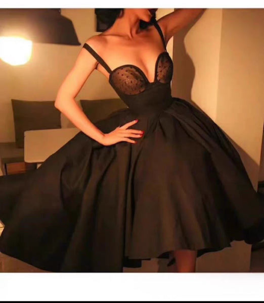 Chic Black Prom Dress High Low Prom Dresses Party Evening Dress  PDA433