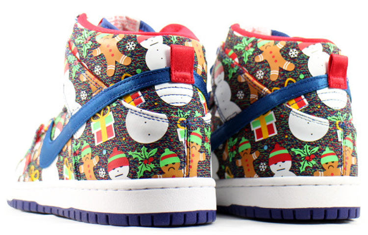 Nike SB Skateboard Dunk High TRD QS Ugly Sweater Christmas 2017 881758-446