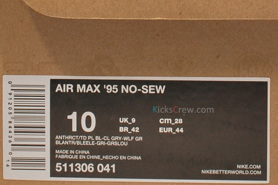 Air Max 95 No-Sew Anthracite Black Sax Blue 511306-041