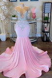 Sexy Beading Shining Beautiful Pink Prom Party Dress GS012