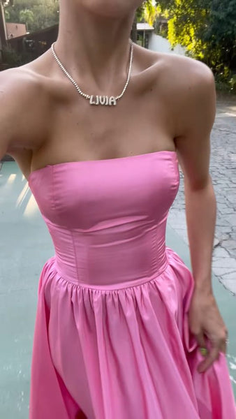 Pink Prom Dress Women Sexy Dresses Elegant Party Dress GS007