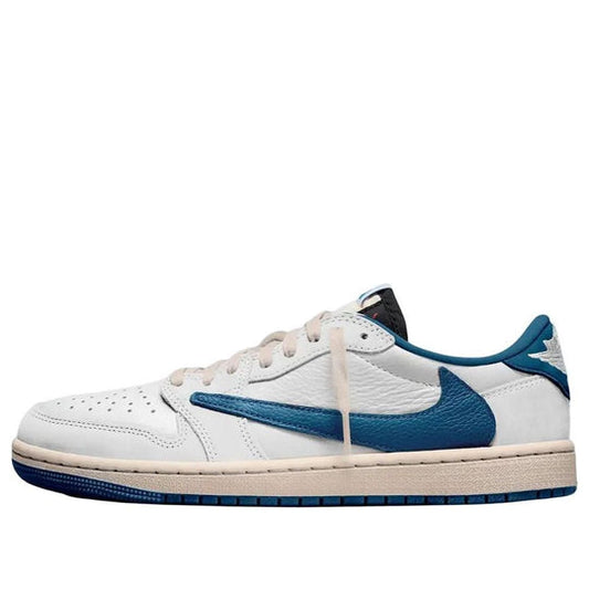 Air Jordan 1 Retro Low OG SP Fragment x Travis Scott Sail Military Blue