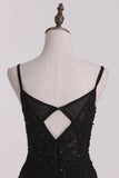 Prom Dresses Sheath Spaghetti Straps Spandex With Applique GS001