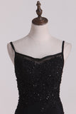 Prom Dresses Sheath Spaghetti Straps Spandex With Applique GS001