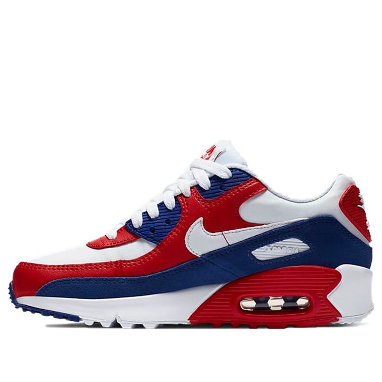 Nike Air Max 90 Leather GS 'USA' White/White/Deep Royal/University Red DA9022-100