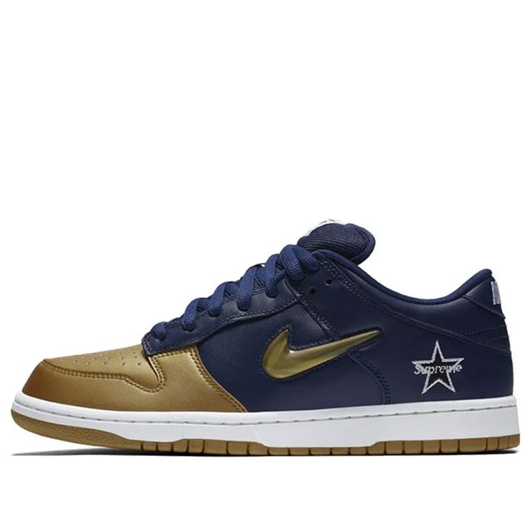 Nike SB Skateboard Dunk Low Supreme - Navy Gold CK3480-700
