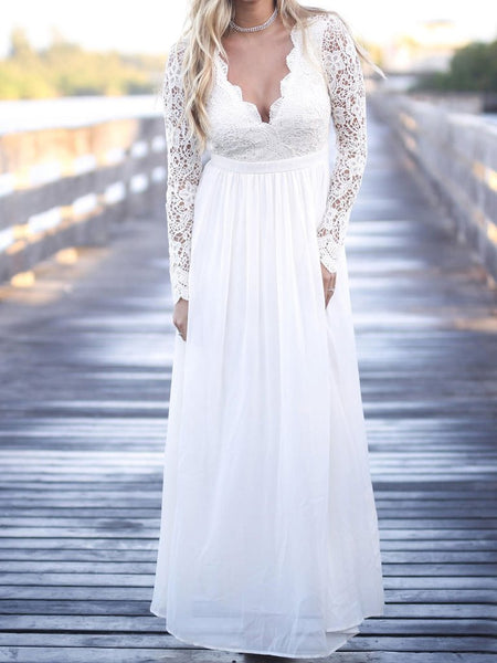 Lace Chiffon Bodice Burgundy Prom Dress,Long Simple Bridesmaid Dress with Long Sleeves