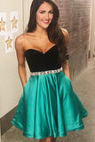 Chic A Line Sweetheart Green Short Homecoming Dresses with Beading PDA091 | ballgownbridal