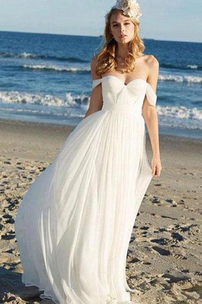Unique Off The Shoulder Sweetheart Wedding Dresses  AHC568 | ballgownbridal