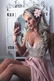A-Line Spaghetti Straps Short Blush Homecoming Dress with Lace PDA062 | ballgownbridal
