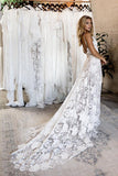 Gorgeous Spaghetti Straps Open Back With Lace Appliques Wedding Dresses AHC563  | ballgownbridal