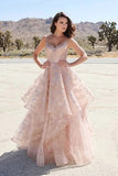 Sweetheart Lace Spaghetti Straps Long Irregular A Line Prom Dress PDA240 | ballgownbridal