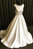 White Long Wedding Dresses Online Sale Round Neck for Women Party  PDA165 | ballgownbridal