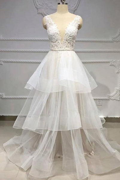 White Wedding Party Dresses Bateau Appliques Online for Women PDA162 | ballgownbridal