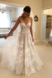 Gorgeous Off Shoulder Sweetheart Low Back Lace Wedding Dresses Long Bridal Dress AHC561