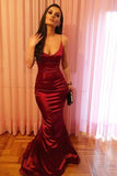 Mermaid Red Long Prom Dresses Spaghetti Straps Evening Party Dresses PDA192 | ballgownbridal