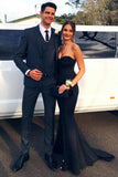 Mermaid Sweetheart Sweep Train Black Prom Dress with Appliques Beading PDA310 | ballgownbridal