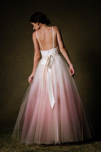 Chic Ombre Prom Dresses Spaghetti Straps A-line Floor-length Long Prom Dress PDA434 | ballgownbridal