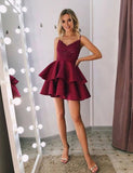 Chic A Line Spaghetti Straps Burgundy Homecoming Dresses with Appliques PDA122 | ballgownbridal
