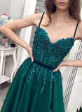 Green Tulle Beads Long Sweetheart Neck Prom Dress PDA492 | ballgownbridal