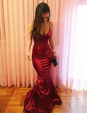 Mermaid Red Long Prom Dresses Spaghetti Straps Evening Party Dresses PDA192 | ballgownbridal