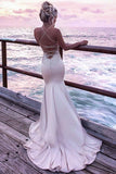 Impressive Mermaid Criss-Cross Spaghetti Straps Prom Dress Lace Appliques Sweep  AHC548 | ballgownbridal