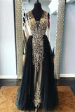 Luxurious Gray Tulle Long Prom Evening Dresses with Appliques Beading ODA004 | ballgownbridal