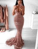 Sexy Mermaid Burgundy Prom Dresses V Neck Sweep Train Evening Dresses PDA210 | ballgownbridal