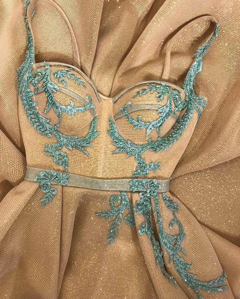 Beautiful Gold Prom Dress A-line Straps Long Prom Dresses Rhinestone Sparkly Evening Dress PDA435 | ballgownbridal