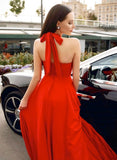 Red Hanging Neck Open Back Long Prom Dress PDA488 | ballgownbridal