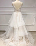 White Wedding Party Dresses Bateau Appliques Online for Women PDA162 | ballgownbridal