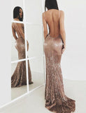 Sexy Mermaid Burgundy Prom Dresses V Neck Sweep Train Evening Dresses PDA210