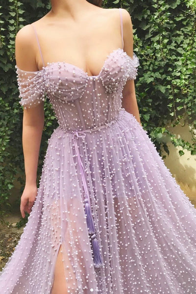 Lilac Chiffon Simple Long Prom Dress PDA485 | ballgownbridal