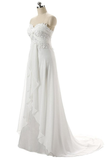 A-line Lace Chiffon Long Beach Wedding Dresses SJ210903