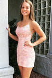 Cute A- line Appliqued Short Prom Dress With Lace, Homecoming Dress  SJ210922