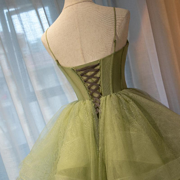 Ball Gown Light Green Tulle Sweetheart Long Prom Dress SJ211043