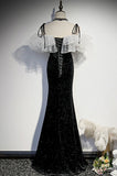 Shiny Velvet Mermaid Long Prom Dress, Evening Dress SJ211072