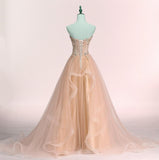 A-Line Sweetheart Tulle Lace Prom Dress With Applique SJ211044