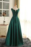 Cheap Prom Dresses Sexy Scoop Dark Green Satin Long Prom Dress/Evening Dress PDA577 | ballgownbridal