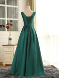 Cheap Prom Dresses Sexy Scoop Dark Green Satin Long Prom Dress/Evening Dress PDA577 | ballgownbridal
