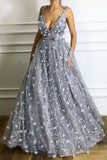Chic Prom Dresses Straps A line Lace Prom Dress Beautiful Evening Dress PDA573